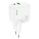 Сетевое зарядное устройство HOCO C111A |1USB/1Type-C, 30W/3A, PD/QC| адаптер с быстрой зарядкой и кабелем Lightning 1м. White - изображение 6