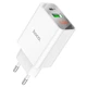 Мережевий зарядний пристрій HOCO C100A PD20W+QC3.0 charger with digital display White (6931474769800) - зображення 1
