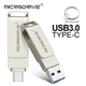 Металлическая USB Флешка 3в1 256GB Type-C/MicroUSB/USB 3.0 для телефона/компьютера OTG MicroDrive Серый - изображение 4
