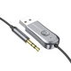 Автомобильный Bluetooth ресиверв Аудио адаптер BOROFONE BC44 Soul Car AUX BT5.0 Receiver With Cable Metal Gray - изображение 5