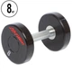 Гантель цельная профессиональная LIFE FITNESS (1шт) Pro 8кг (полиуретановое покрытие, вес 8кг) (SC-80081-8) - изображение 1