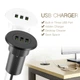 Врізний зарядний пристрій 3 порта USB 5V 3.3A білий - изображение 3