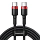 Кабель Baseus Cafule PD2.0 100W flash charging Type-C to Type-C cable (20V 5A)2m Red/Black (CATKLF-AL91) - изображение 1