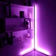 Кутовий LED торшер Gley c RGB підсвічуванням, висота 1.5 м, сенсорний пульт керування, білий - зображення 1