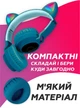 Светящиеся наушники детские беспроводные с ушками кошки, кошачьи ушка BT028C Fingertime Синий 50380 - изображение 2