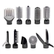 Фен-щетка Стайлер для волос 10 в 1Hair Styler 87010 набор для укладки волос плойка гофре утюжок Черный GS-4812 - изображение 5