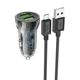 Автомобильное зарядное устройство с быстрой зарядкой QC3.0 + кабель Micro-USB HOCO Z47 |2USB, 20W| Черный - изображение 1