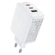 Сетевое зарядное устройство ACEFAST GaN A41 |2Type-C/1USB, 65W/5A, PD/QC| адаптер с быстрой зарядкой White - изображение 1