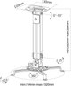 Uchwyt do projektora TECHly ICA-PM 18S 38-58 cm 13,5 kg (PITTHLUPR0001) - obraz 10