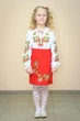 Юбка Волинські візерунки украинская вышитая на девочку Красная калина 128 см красная - изображение 1
