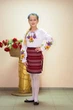 Спідниця Волинські візерунки українська ткана 128 см бордова - зображення 1