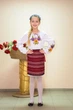 Спідниця Волинські візерунки українська ткана 128 см бордова - зображення 3