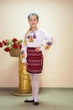 Юбка Волинські візерунки украинская тканая 122 см бордовая - изображение 1