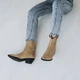 Козаки жіночі короткі з натуральної замші бежеві Woman's heel 40 (О-943) - зображення 5