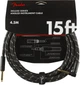 Кабель інструментальний FENDER CABLE DELUXE SERIES 15' ANGLED BLACK TWEED (228453) - зображення 1