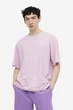 Футболка H&M Relaxed Fit M светло фиолетовый 1003662032 - изображение 2