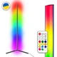 Угловой напольный светильник, угловая LED лампа, RGB торшер Lux design Black 150 см, чёрный с пультом управления - изображение 1