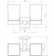Стакан стеклянный двойной в ванную комнату GLOBUS LUX SQ 9428 квадрат нержавеющая сталь - изображение 4