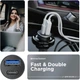 Зарядное устройство Armorstandart Car USB Type-C PD20W + USB QC 3.0 Grey (ARM65439) - изображение 2