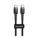 Кабель Baseus Cafule Type-C to Type-C PD 2.0 60W (2m) grey/black - изображение 2