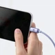 Кабель Baseus Crystal Shine Series Fast Charging Data Cable USB to iP 2.4A 1.2m Purple (CAJY000005) - зображення 7