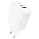 Мережевий зарядний пристрій зі швидкою зарядкою ACEFAST A41 65W PD/QC 3.0 GaN (2Type-C+USB) White - зображення 2