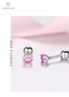 Серьги гвоздики из серебра 925 пробы с кристаллами циркония "Vintage Silver Pink" - изображение 5