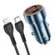 Автомобільне зарядне Hoco Z46A PD20W+QC3.0 Type C to Lightning Сапфірово-синій - зображення 1