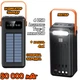 Power Bank с солнечной батареей Kamry 50000 mAh реальная ёмкость с экраном, фонариком, 4хUSB, кабеля 4в1 MicroUSB/Lightning/Type-C/USB Черный - изображение 1