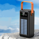 Power Bank с солнечной батареей Kamry 80000 mAh реальная ёмкость с экраном, фонариком, 4хUSB, кабеля 4в1 MicroUSB/Lightning/Type-C/USB Черный - изображение 11