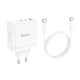 Сетевое зарядное устройство Hoco N30 Glory PD65W с кабелем Type-С - Type-C (USB + 2USB-C, с быстрой зарядкой, QC3.0, адаптер) - Белый - изображение 4