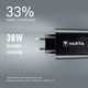 Зарядное устройство Varta Wall Charger 38W 1x USB Type C 3.0A и 2x USB A 2.4A (max 5.4A) - изображение 3