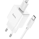 Сетевое зарядное устройство HOCO C106A + кабель USB - Type-C Leisure Single Port Charger 1USB 10.5W 2.1A White - изображение 7