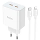 Адаптер мережевий HOCO Type-C to Lightning Cable Leader dual port (2C) charger C108A |2Type-C, 35W/3A, PD/QC| - изображение 1