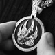 Серебряный кулон "Волк" с эбеновым деревом 946 Онікс - изображение 5