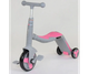Дитячий самокат беговел велосипед трансформер 3в1 Best Scooter 60190 Підсвічування і музика Сірий з рожевим - зображення 1