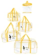Набір 4+1 прозорих сумок у пологовий будинок Mommy Bag (S, M, L, XL + подарунок - органайзер) Жовтий - изображение 1