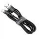Дата кабель USB 2.0 AM to Lightning 1.0m Cafule 2.4A gray+black Baseus (CALKLF-BG1) - изображение 1