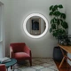 Зеркало круглое деревянное с LED-подсветкой Luxury Wood Perfection Snow White Ясень 65 см - изображение 5