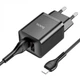 Мережевий зарядний пристрій Hoco N25 2USB з кабелем Lightning - зображення 1
