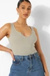 Боди-майка Boohoo серый в рубчик с декольте ( 9751 XL/48 ) - изображение 4