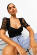 Боді-блуза &nbsp;Boohoo чорний з короткими рукавами&nbsp;9765 M (44) - зображення 4