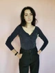 Боди-блуза с люрексом Boohoo Темно-синий (9764 XL/48) - изображение 4