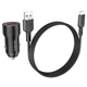 Автомобільний зарядний пристрій із швидкою зарядкою QC3.0 + кабель Micro-USB BOROFONE BZ19A |USB/18W| Чорний - зображення 3