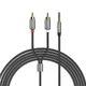 Аудіокабель HOCO UPA10 3.5mm male to double lotus RCA, TPE, 1.5m, Metal Gray (6957531078142) - зображення 3