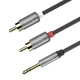 Аудіокабель HOCO UPA10 3.5mm male to double lotus RCA, TPE, 1.5m, Metal Gray (6957531078142) - зображення 4