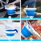 Складане силіконове відро Collapsible Bucket на 10 л з ручкою, Синій - зображення 5