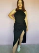 Платье черное однотонное с вшитым боди Nelly 9206 XL(48) - изображение 2