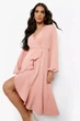 Нежное платье на запах Boohoo Терракотовое (9865 L/46) - изображение 3