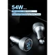 Автомобільний зарядний пристрій ASOMETECH USB Type-c + USB qc 3.0 з дисплеєм Metall (54W) - зображення 6